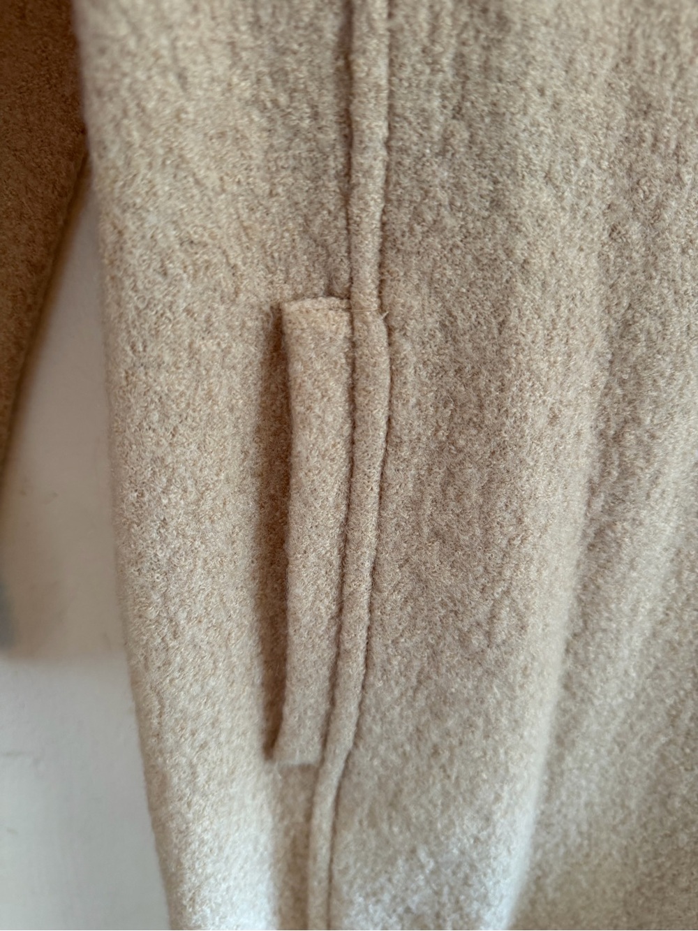 Tahari Beige Long Wool-Blend Double-Breasted Trench Coat - Picture 2 of 11